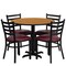 Emma and Oliver 36" Round Laminate X-Base Table Set with 4 Ladder Back Chairs